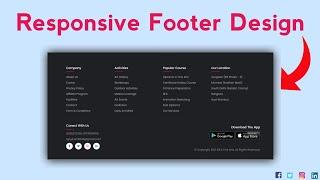 Responsive Website Footer Section Design Using HTML & CSS | Website Footer Design