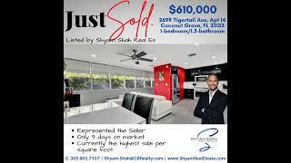 JUST SOLD IN COCONUT GROVE BY SHYAM SHAH REAL ESTATE