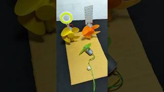 Wind Powered Generator Working Model _ DC Motor #dcmotor #tech #shorts