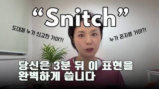 Snitch! 3분 뒤 이 단어 완벽하게 쓸 수 있어요 #영어회화