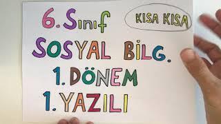 6. Sınıf Sosyal Bilgiler 1. Dönem 1. Yazılı