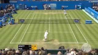 Hightlights of Marin Cilic v Lleyton Hewitt at the Aegon Championships