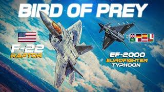 EF2000 Eurofighter Typhoon Vs F-22 Raptor Dogfight | Digital Combat Simulator | DCS |