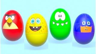 English for kids with surprise eggs. Learn english colors and numbers