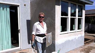 Stucco mixing in buckets