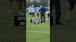 Justin Herbert and Jim Harbaugh at OTA’s! #nfl #nflnews #football #chargers #justinherbert #afc