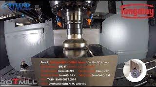 Tungaloy UK Face Mill Demo DoTriple & DoFeed machining EN24T