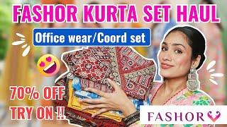 Fashor Kurta Set haul | office wear kurta set , Coord set ,Cotton kurta set | Affordable ethnic haul