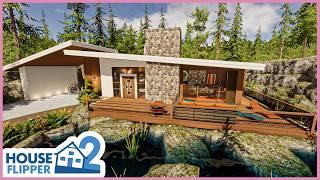 Retro Mid Century Lake Home | House Flipper 2 - Sandbox Mode - Build and Tour