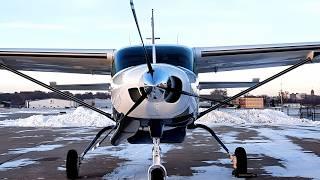 POSSIBLE ICING Cessna 208 Caravan Winter Flight and Night Landing