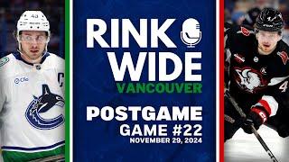 RINK WIDE POST-GAME: Vancouver Canucks at Buffalo Sabres | Game 22 - Nov. 29, 2024