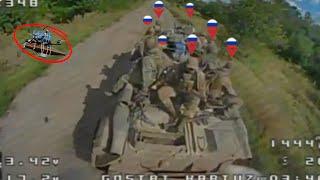 Horrible! Ukrainian FPV drones mercilessly massacre Russian infantry trapped in the Kurakhove siege