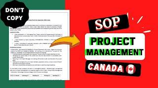 SOP Sample: PROJECT MANAGEMENT | CANADA (2024)