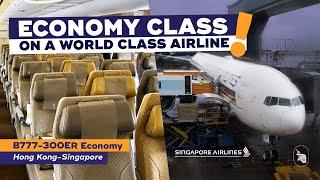 SINGAPORE AIRLINES 777-300ER Economy Class Review【SQ893 Hong Kong  Singapore】