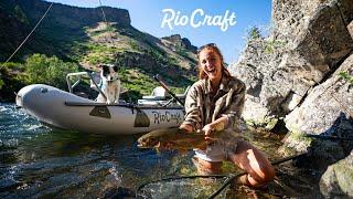 RAFTING AND FLY FISHING IN OUR NEW RAFT - Catching Rainbow Trout on Dry Droppers in Idaho