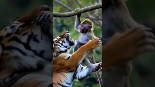 Leopard vs Monkey Unexpected Encounter in Jungle  #animallife #wildlife #shortsfeed #shorts
