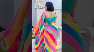 Diva Saree Back Pose #shorts #saree #fashion #backless #trending #ytshorts #silksaree #amazing