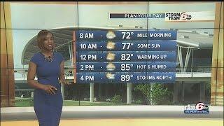 Hot, humid Monday with chance of P.M. storms