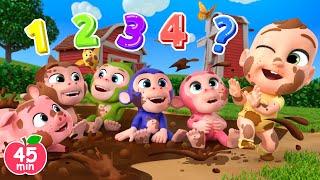 Five Little Monkeys Jumping On the Bed (Farm Version) | Lalafun Nursery Rhymes & Kids Songs