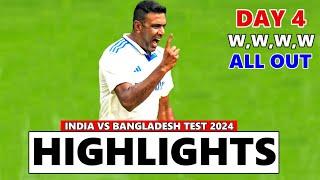 India vs Bangladesh 2nd Test Day 4 Full Highlights | Ind vs Ban  Full Highlights 2024