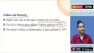 1 1 Topic 2  Yogendra Singh Tradition and Modernity   Part 1