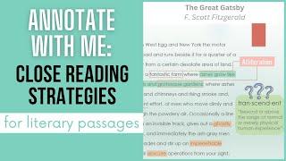 Annotate With Me (Close Reading Strategies for Literary Passages)