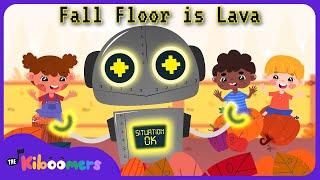 Fall Floor is Lava Challenge - Autumn Theme Obstacles - The Kiboomers Fun Dance Songs