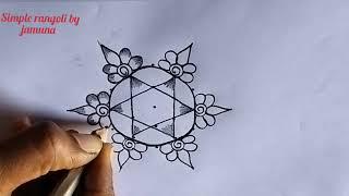 sankranthi simple rangoli design#5*3 dots festival muggulu#simple rangoli by jamuna