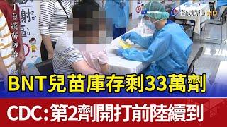 BNT兒苗庫存剩33萬劑 CDC：第2劑開打前陸續到