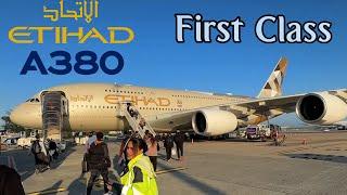 FIRST CLASS  -  Etihad Airbus A380 !   Paris CDG - Abu Dhabi   Upper Deck  [FULL FLIGHT REPORT]