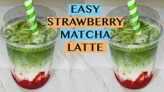 QUICK TIPS: HOW TO SERVE LAYERED ICED STRAWBERRY MATCHA LATTE IN A CAFE