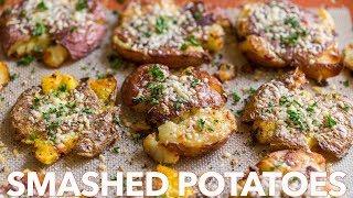 Crispy SMASHED POTATOES -  Easy Side Dish!