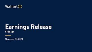 Walmart Inc. FY2025 Q3 Earnings Release