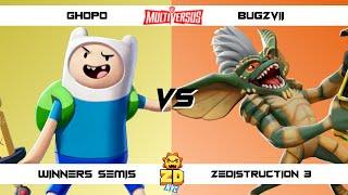 ZEDISTRUCTION 3 Winners Semis ghopo (Finn) vs Bugzvii (Stripe, Harley) MultiVersus Tournament