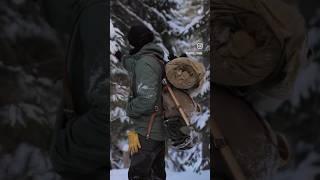 Winter bushcraft gear. #asmr #solocamping #survival #camping #cooking #outdoorcamping #shorts