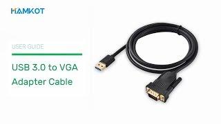 USB 3.0 to VGA Display Adapter Cable for Multi-Monitors (Connect Laptop to Monitor Using USB)