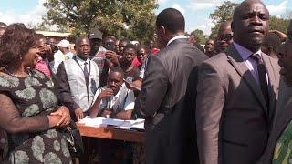 Malawi Congress Party's Lazarus Chakwera votes in general election