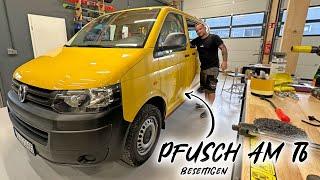 Seitenscheibe falsch herum eingebaut im VW T6 Postbus  Freundships Woche