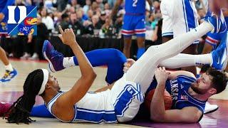 Kansas center Hunter Dickinson ejected for kicking Duke’s Maliq Brown in the head