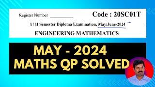 Diploma Maths exam paper solutions || May 2024 || Easy methods ||