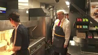 Trump works fry station at Pennsylvania McDonald's