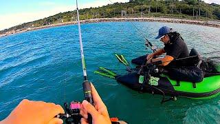 A NEW WAY OF FISHING IN THE SEA? Using the Belly Boat with Artificial Lures! [Fishing in Italy]