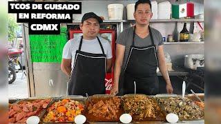 TACOS DE GUISADO EN REFORMA CDMX#mexico #streetfood  #2024 #food #tacos #guisado#travel#iran