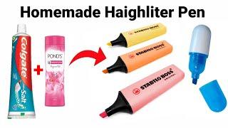 Homemade highlighter pen/homemade pen/How to make Highlighter Pen at home/diy highlighter pendiy#pen