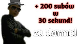 Darmowe subskrypcje na youtube! 200 subów w 30 sekund!