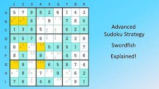 Advanced Sudoku Strategy Swordfish Explained