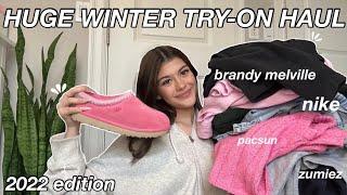 WINTER 2022 TRY-ON HAUL (Uggs, Brandy Melville, Northface, Pacsun, Nike & more)