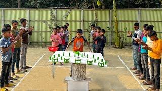 Ball balancing challenge again,how many of them can balance ball to the cages,watch till the end??