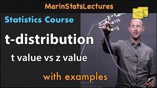 t-distribution in Statistics and Probability | Statistics Tutorial #9 | MarinStatsLectures