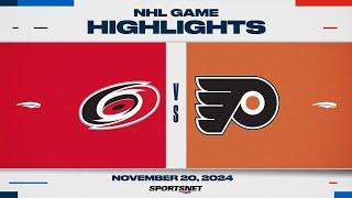 NHL Highlights | Hurricanes vs. Flyers - November 20th, 2024